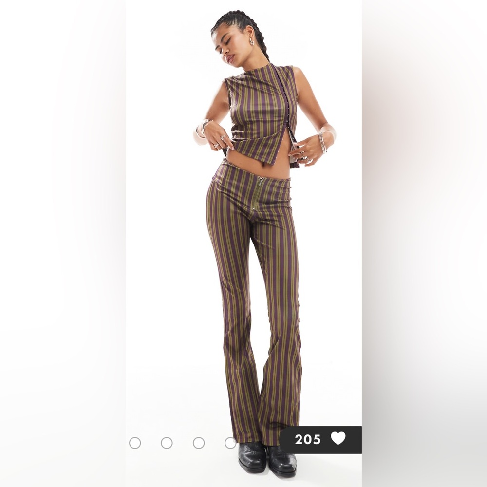 Basic Pleasure Mode Tabby Striped Bootcut Pants I… - image 1